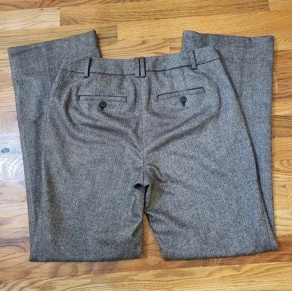 Talbots Wide Leg Wool Blend Flannel Neutral Academic Windsor Trouser Pants(6) - Picture 3 of 11